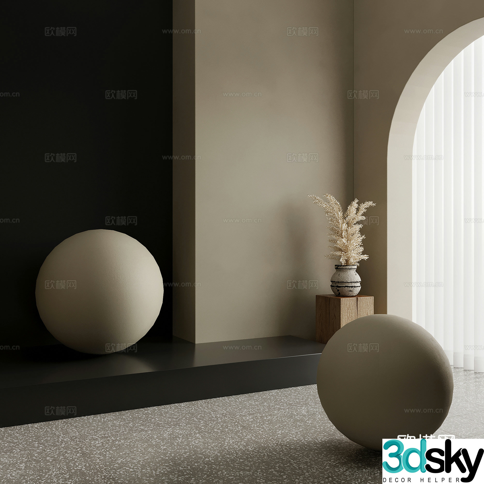 Other walls Modern art paint Microcement Latex paint Coating 3D model