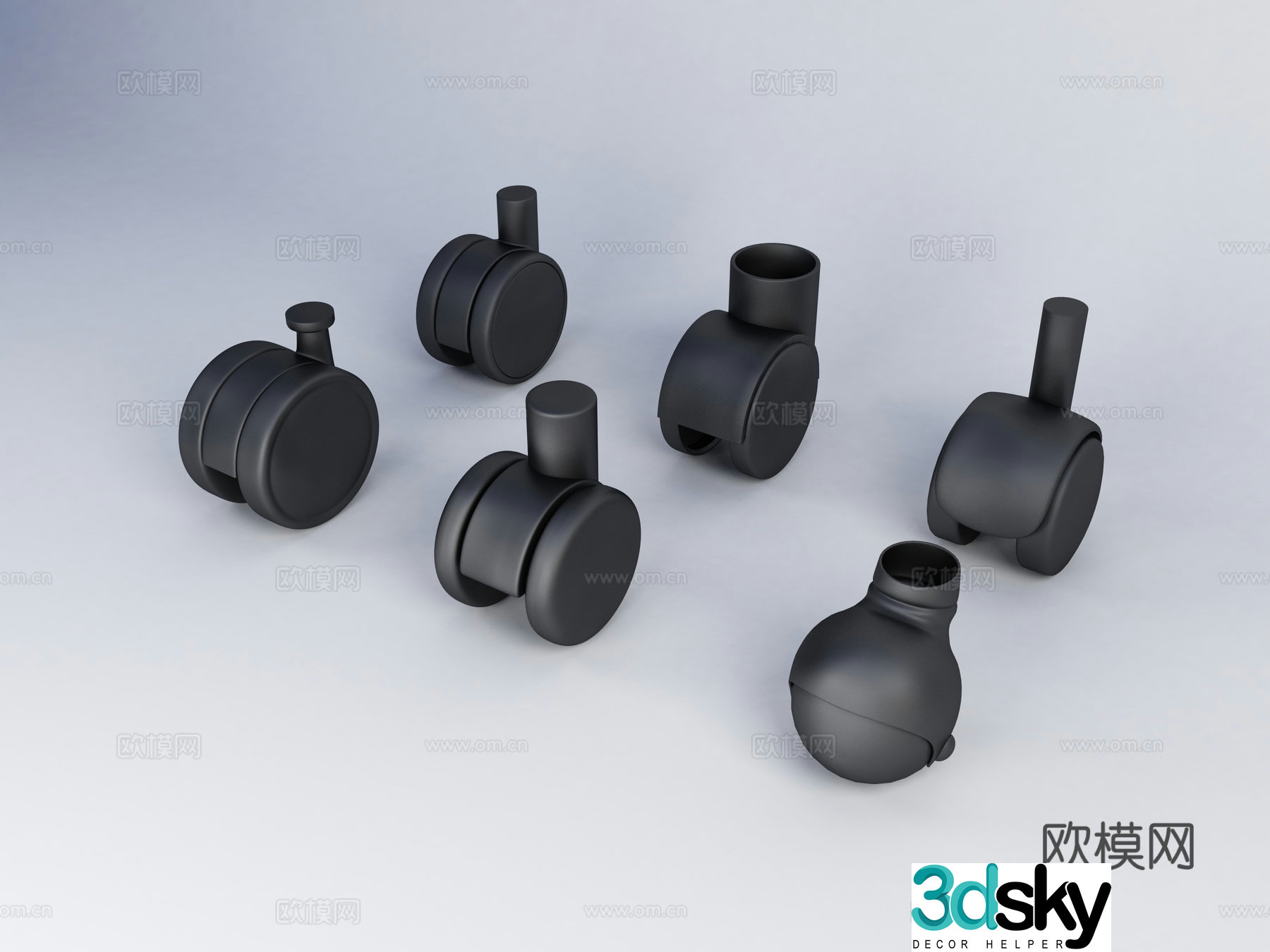 New Chinese trolley box universal wheel 3D model