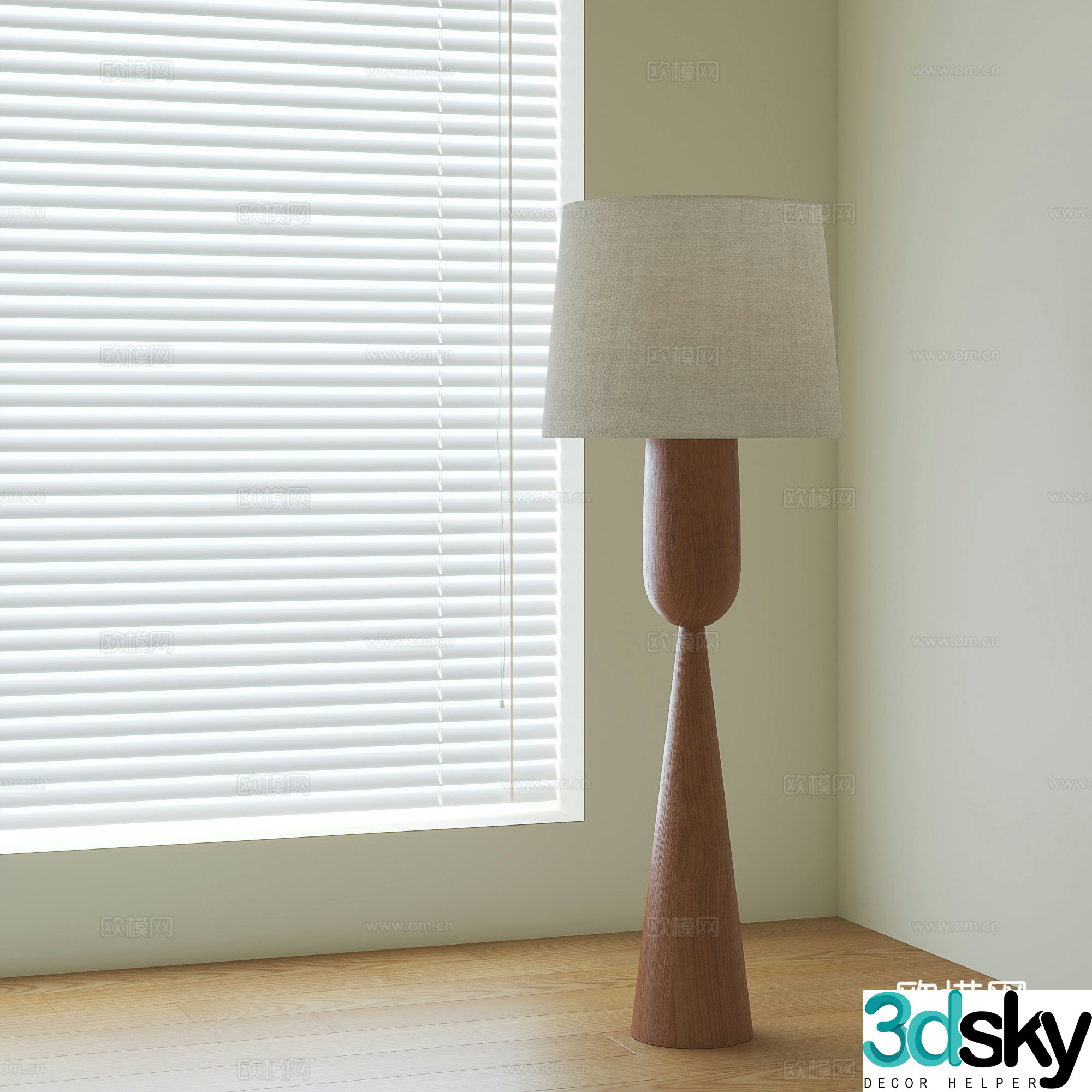 French medieval floor lamp 3d model