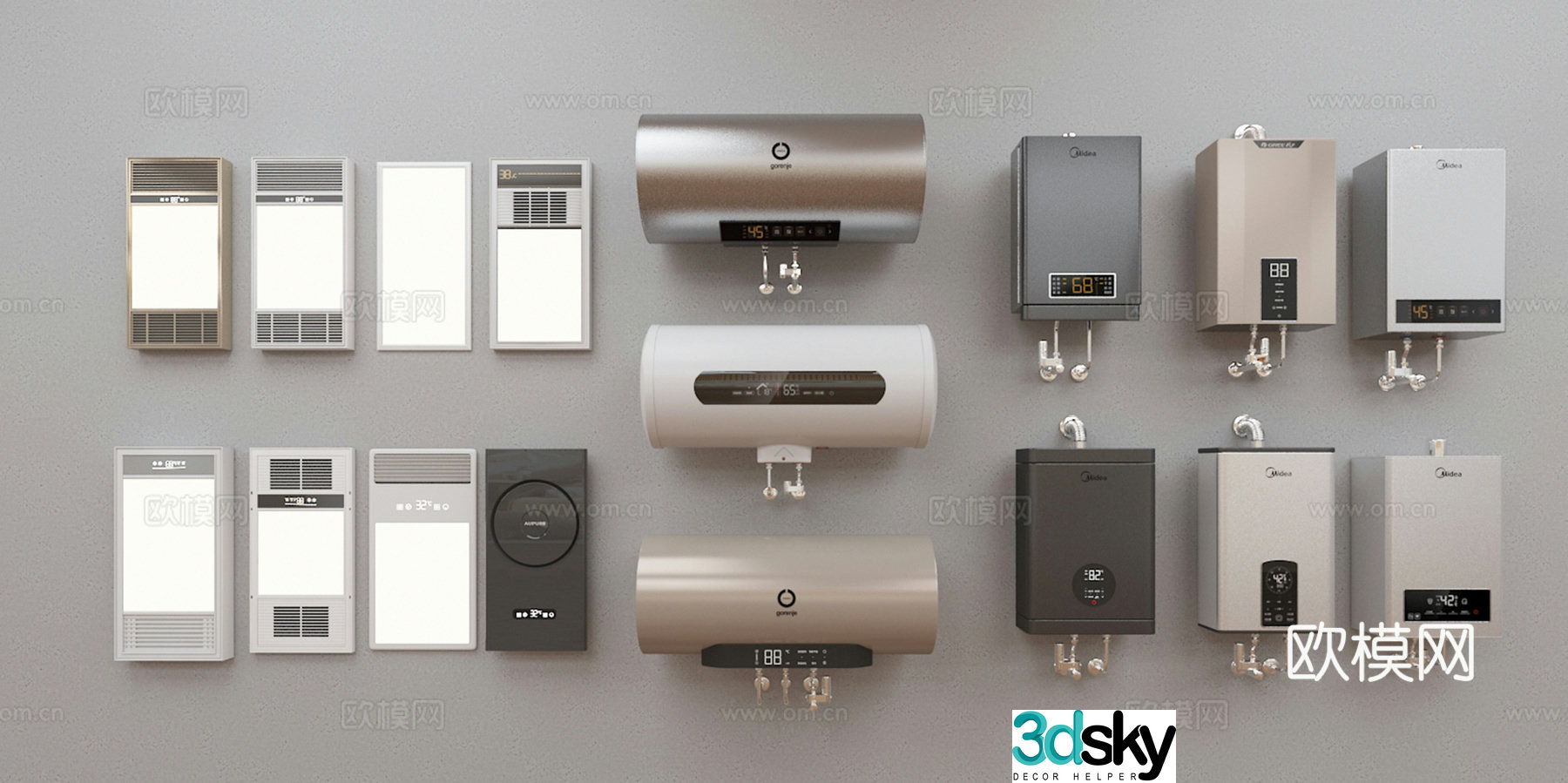 Water heater bathroom heater 3d model