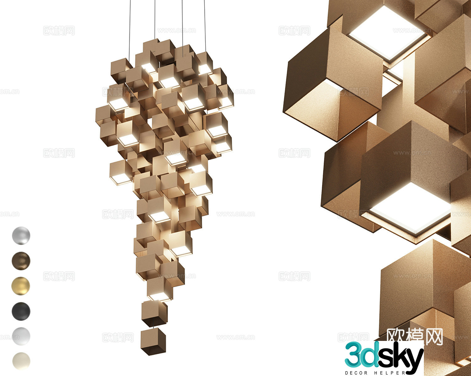Metal chandeliers Creative chandeliers Art chandeliers High-rise space chandeliers 3D model
