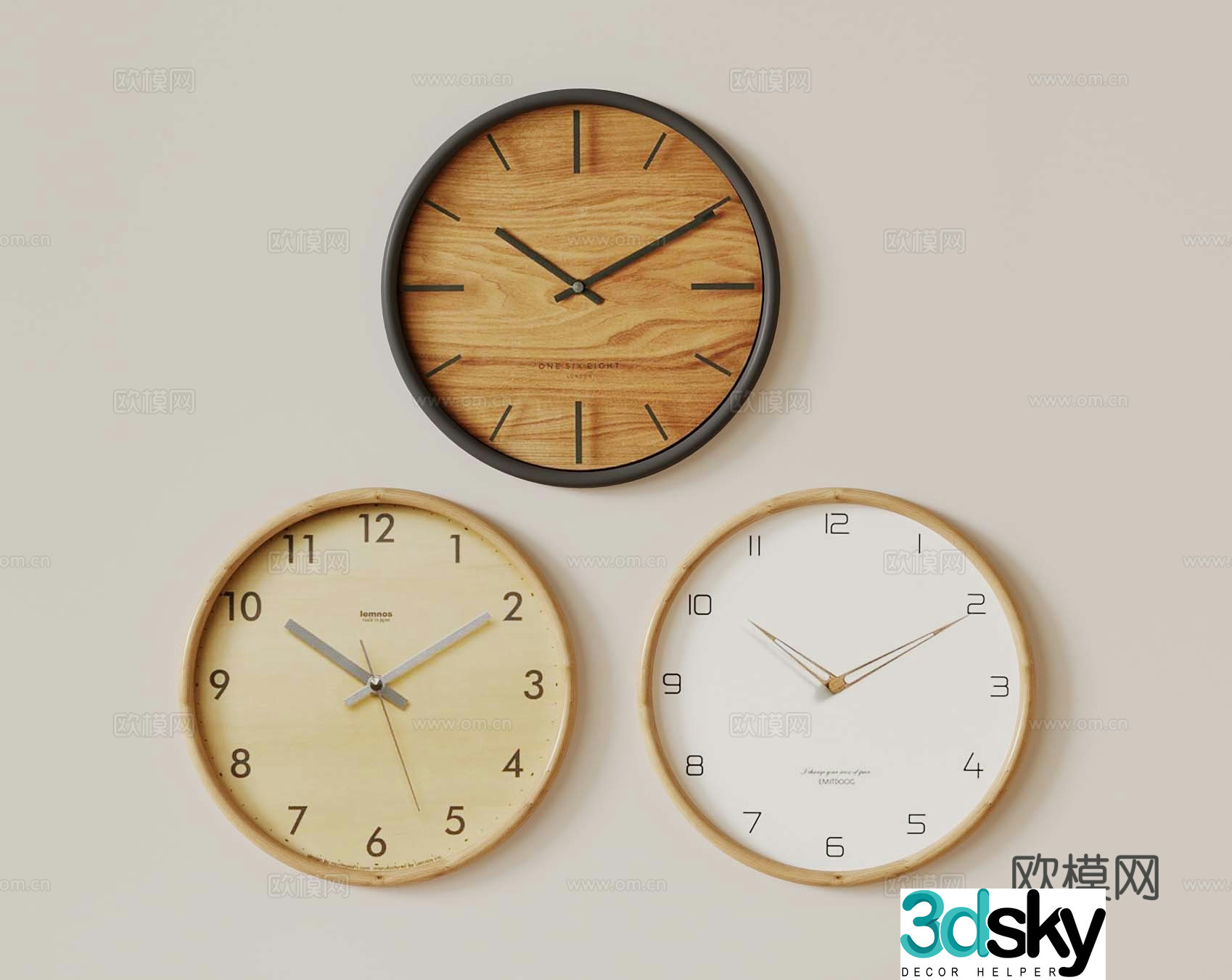 Modern Wasabi Wind Clock Wall Clock 3D Model
