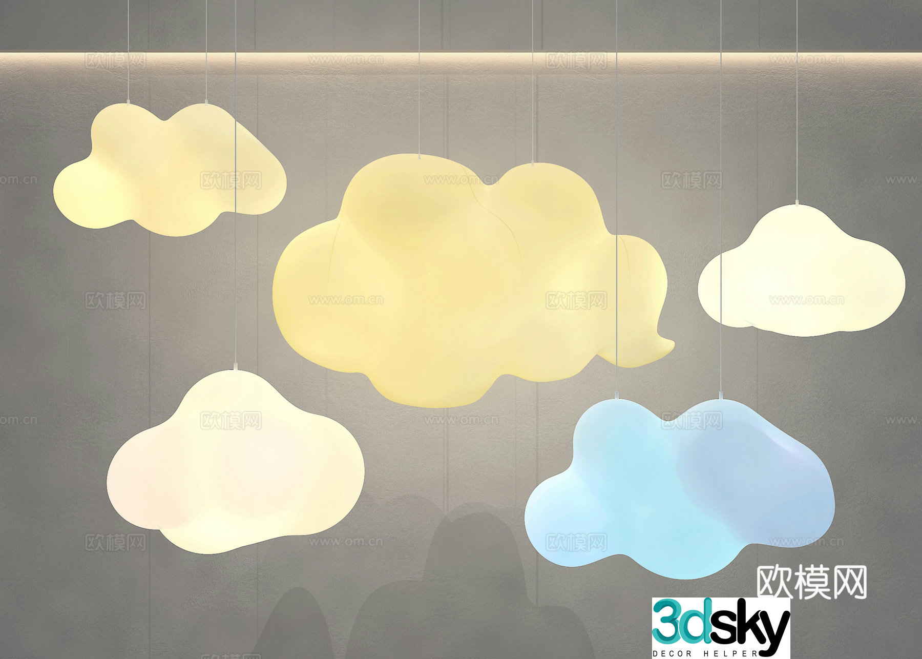 Cloud chandelier 3d model