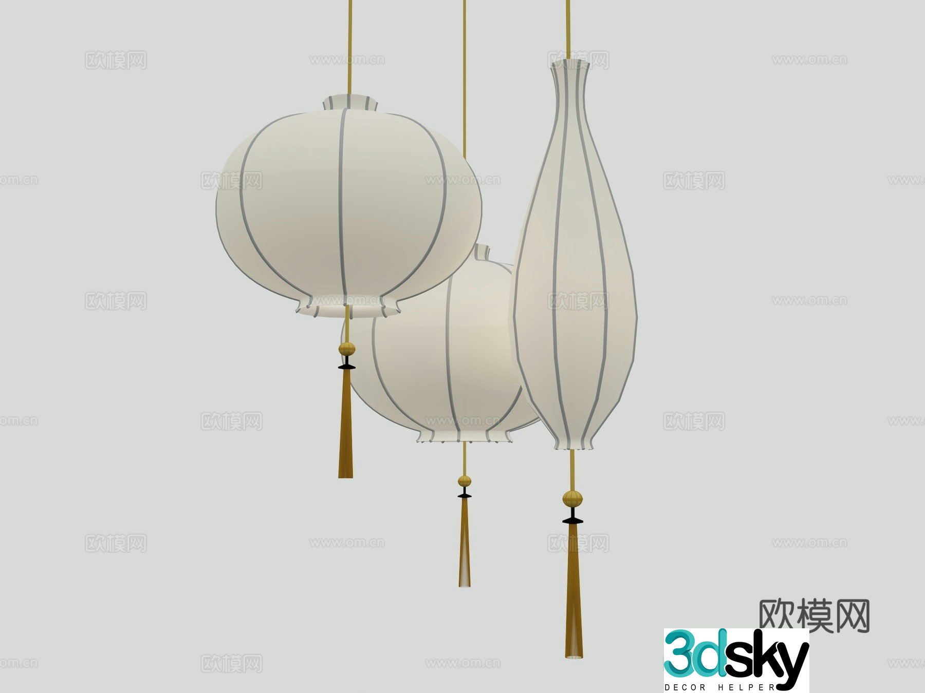 New Chinese chandelier 3D model