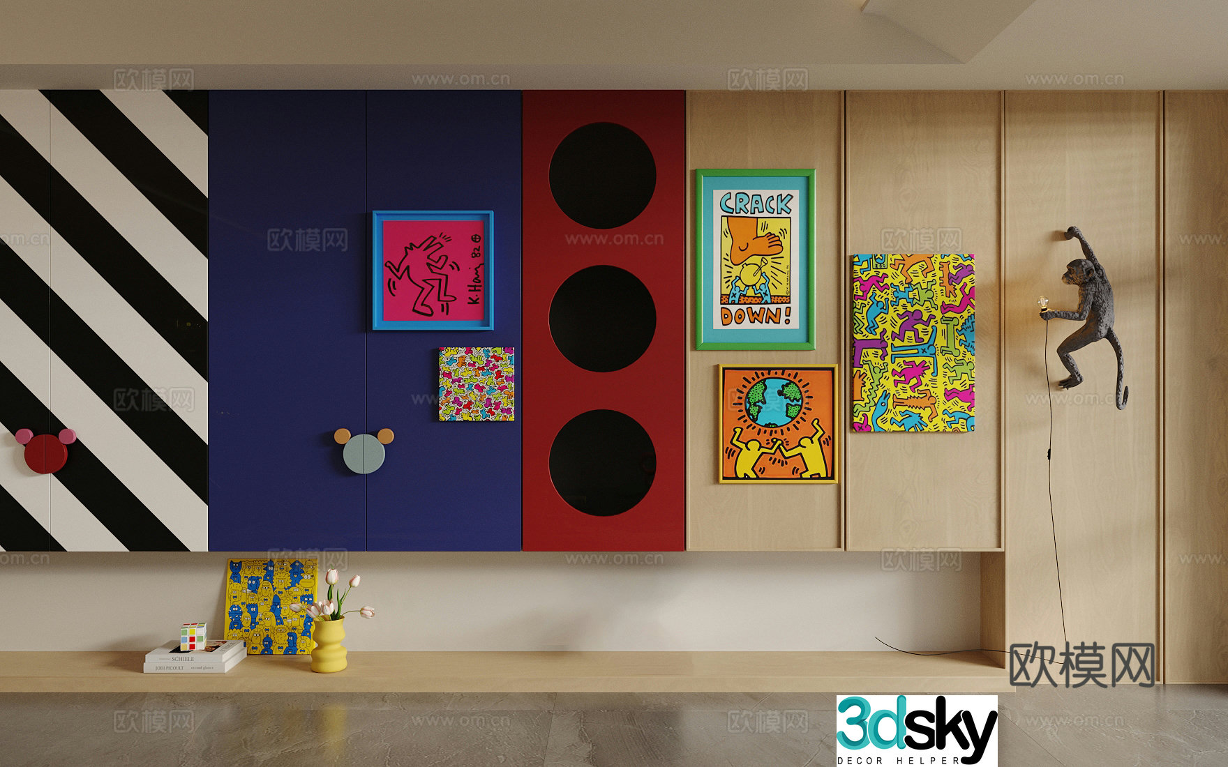 Modern storage cabinet Bauhaus decorative cabinet Memphis decorative cabinet Dopamine storage cabinet Decorative cabinet 3D model
