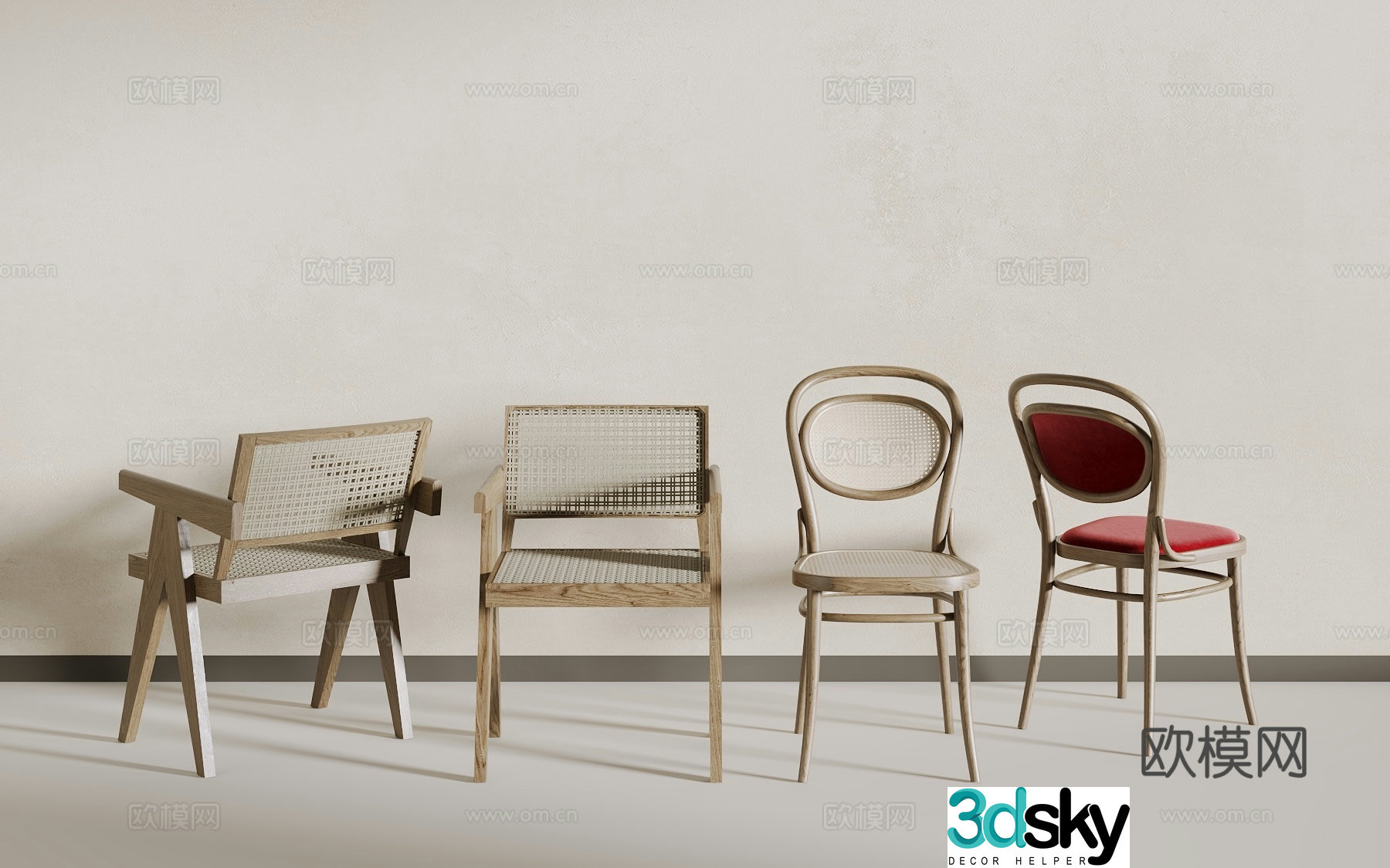 3D model of medieval dining chair