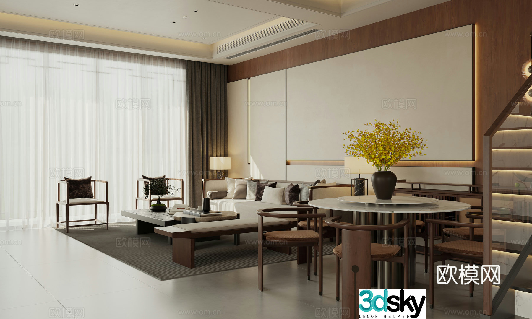 Chinese living room 3d model