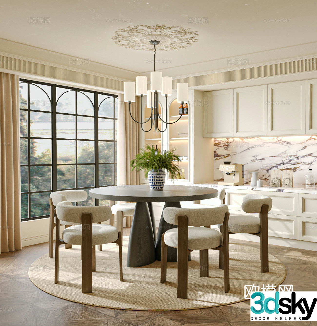 French Creamy Restaurant 3D Model