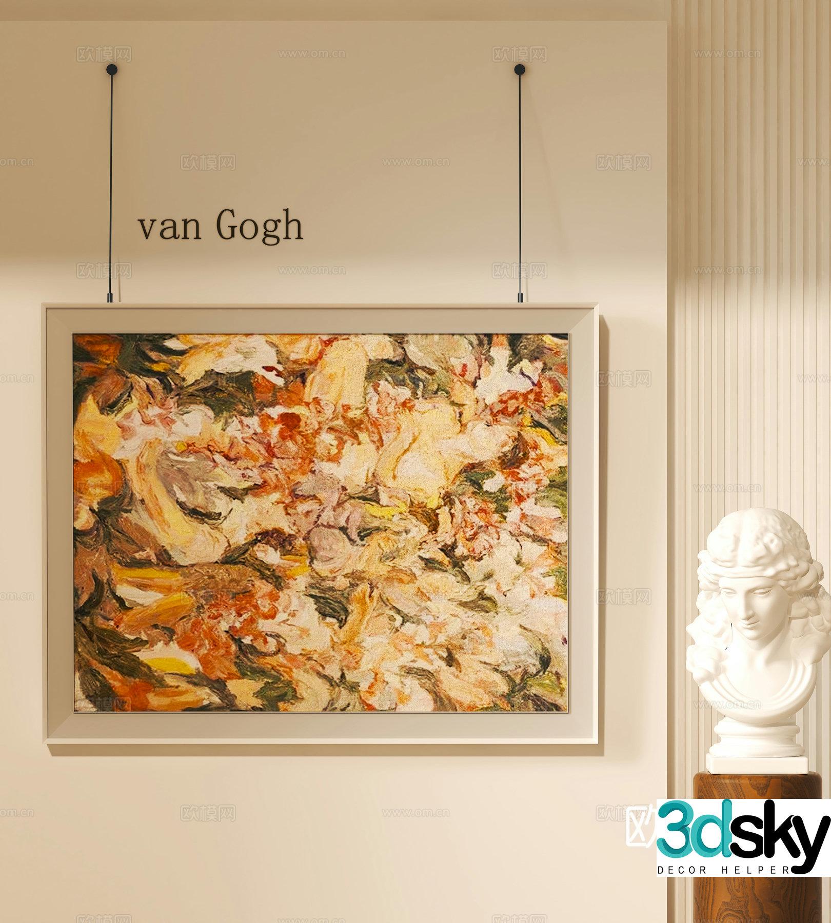 Modern abstract decorative hanging paintings Sculpture ornaments 3d model