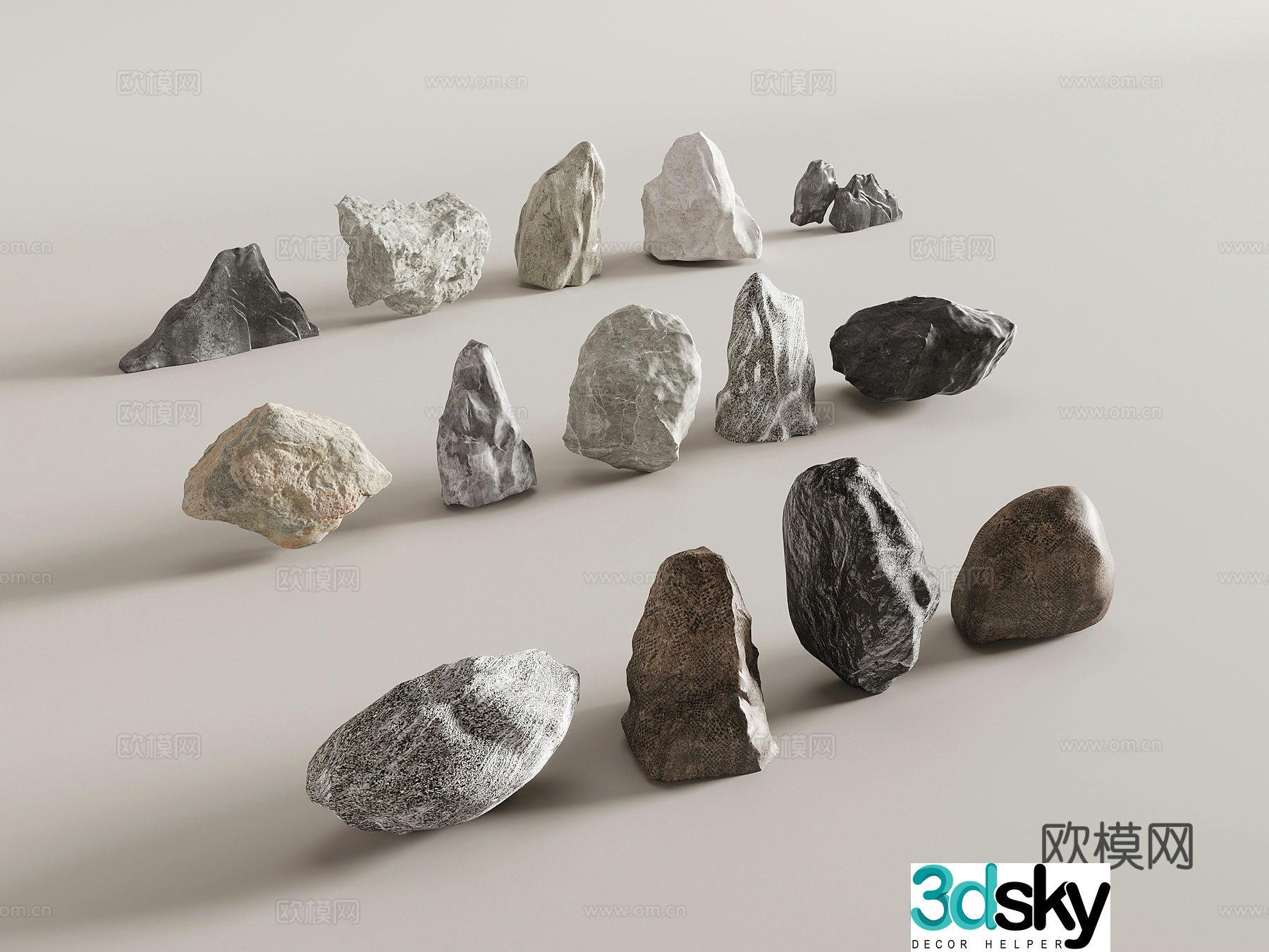 stone modern stone stone rock rock landscape stone 3d model
