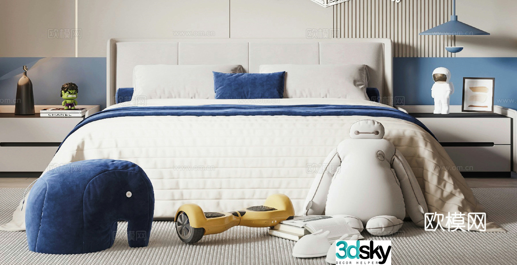 Modern children’s bed 3d model