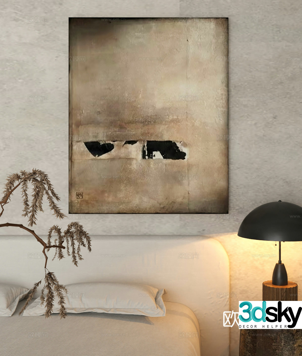 Living room entrance decoration painting 3d model