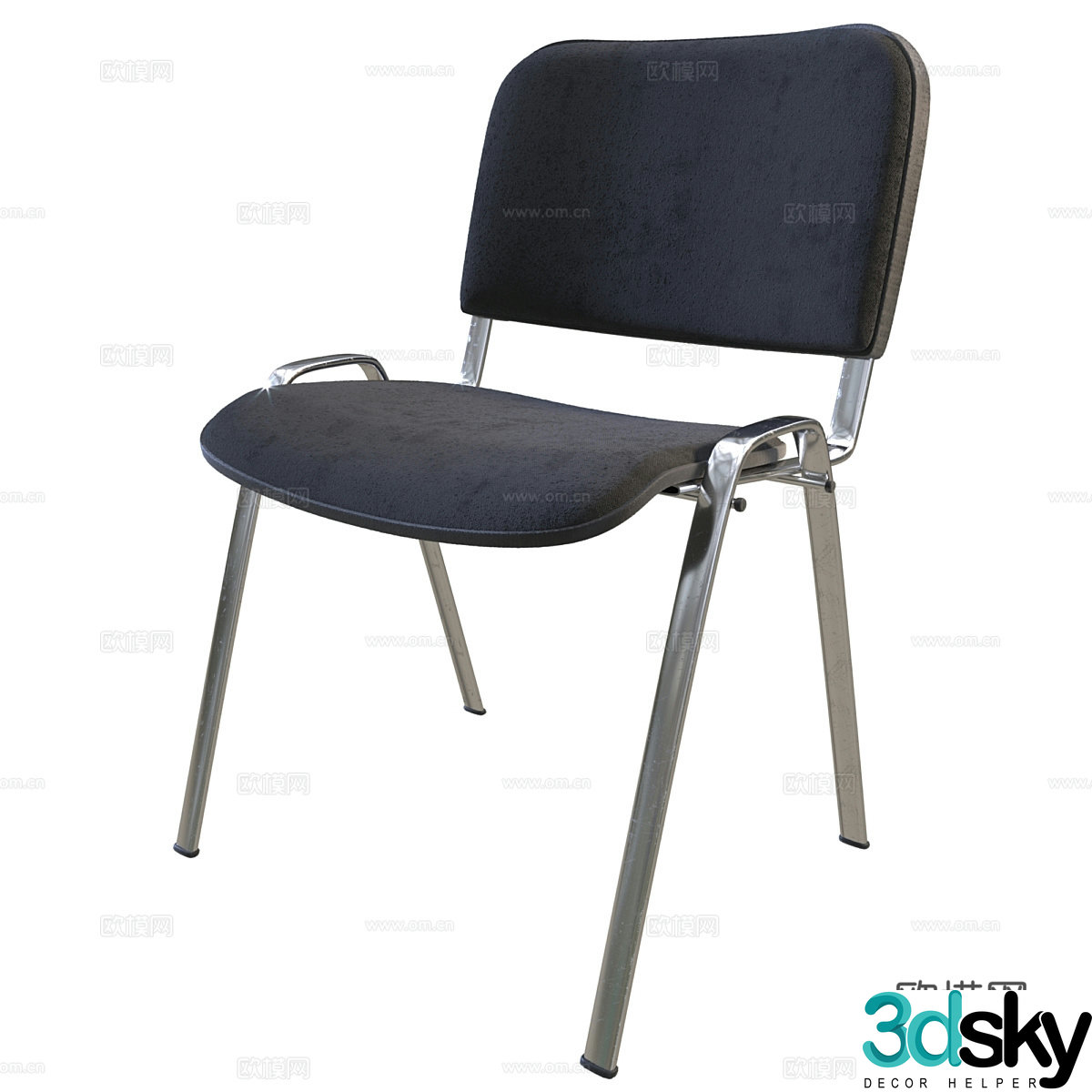 Modern stainless steel chair 3d model