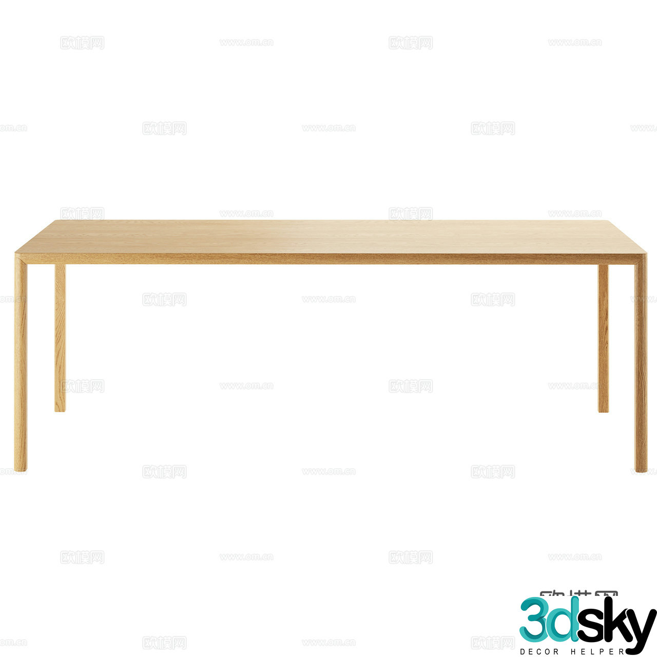 Ethnicraft Nordic dining table Minimalist dining table Log dining table Square dining table 3D model