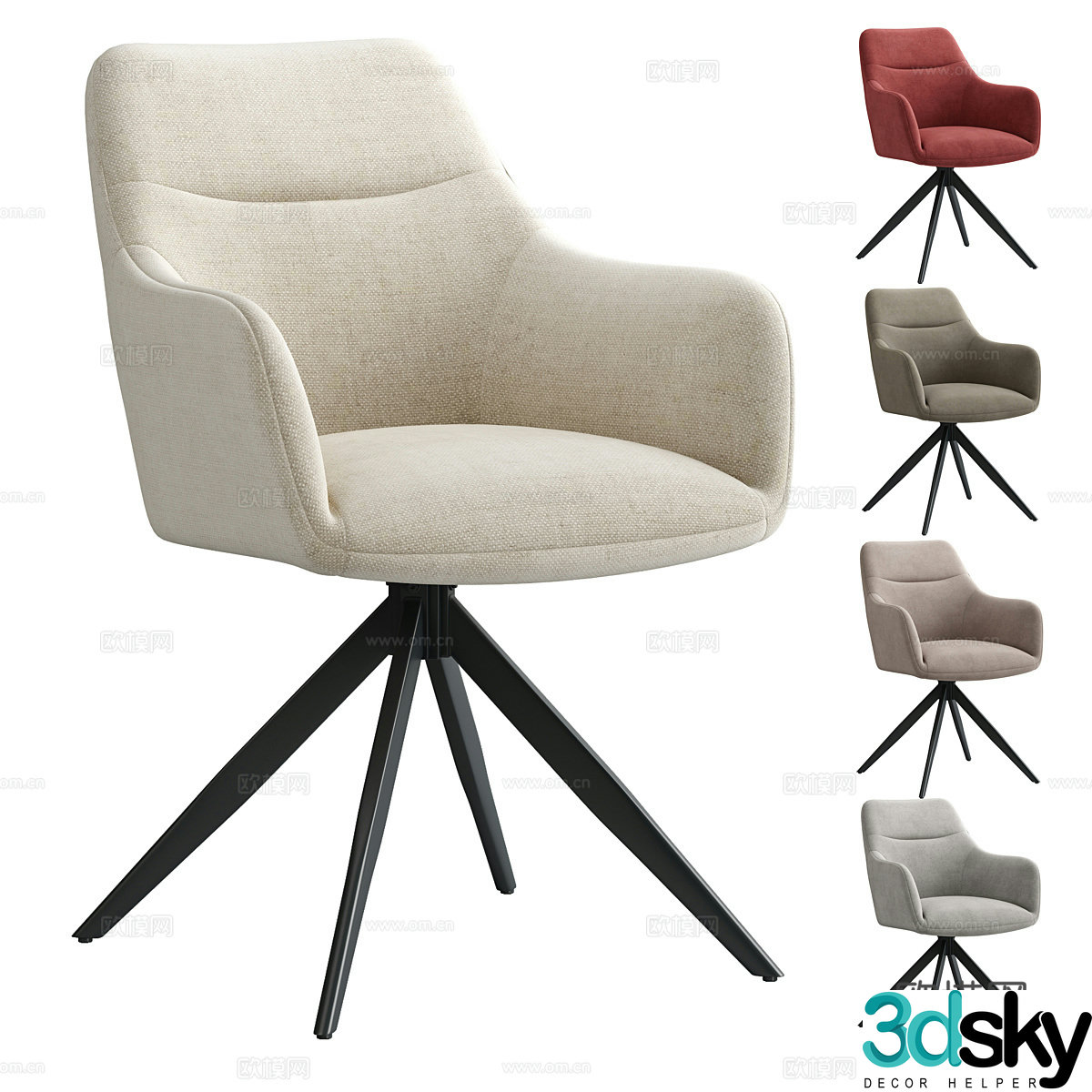 Modern Italian fabric chair 3d model