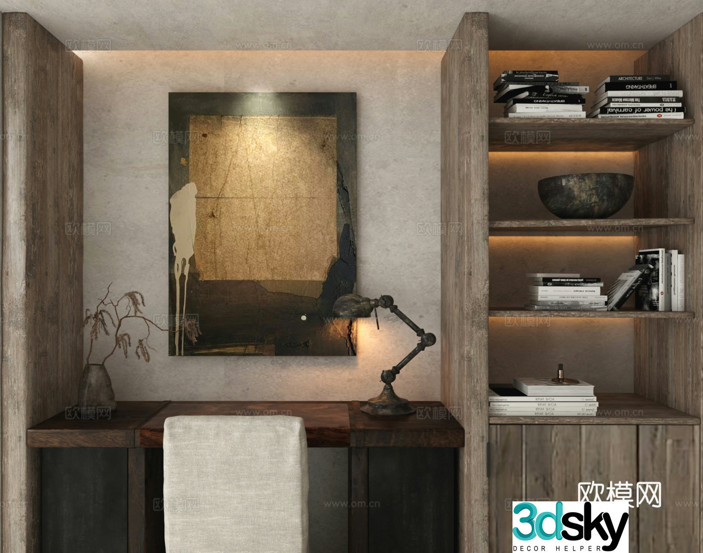 Living room entrance decoration painting 3d model