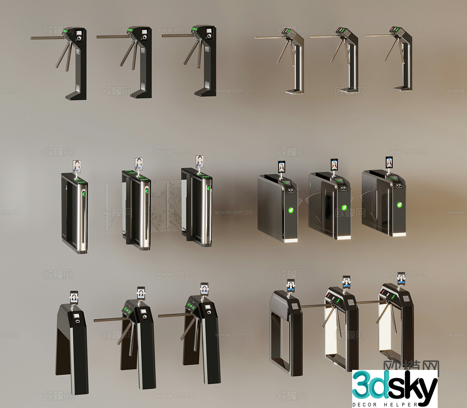 Modern access control 3D model