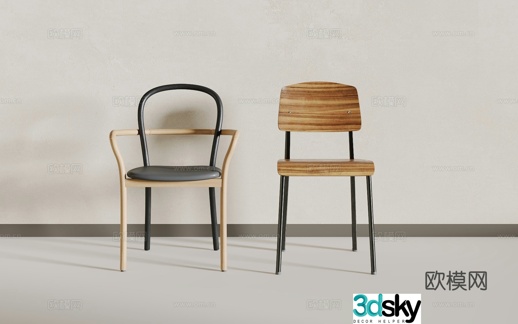 Modern dining chair 3d model