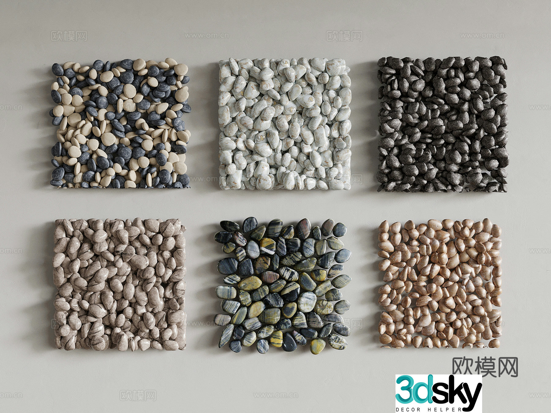 Pebbles Modern Pebbles Stone Gravel 3D Model