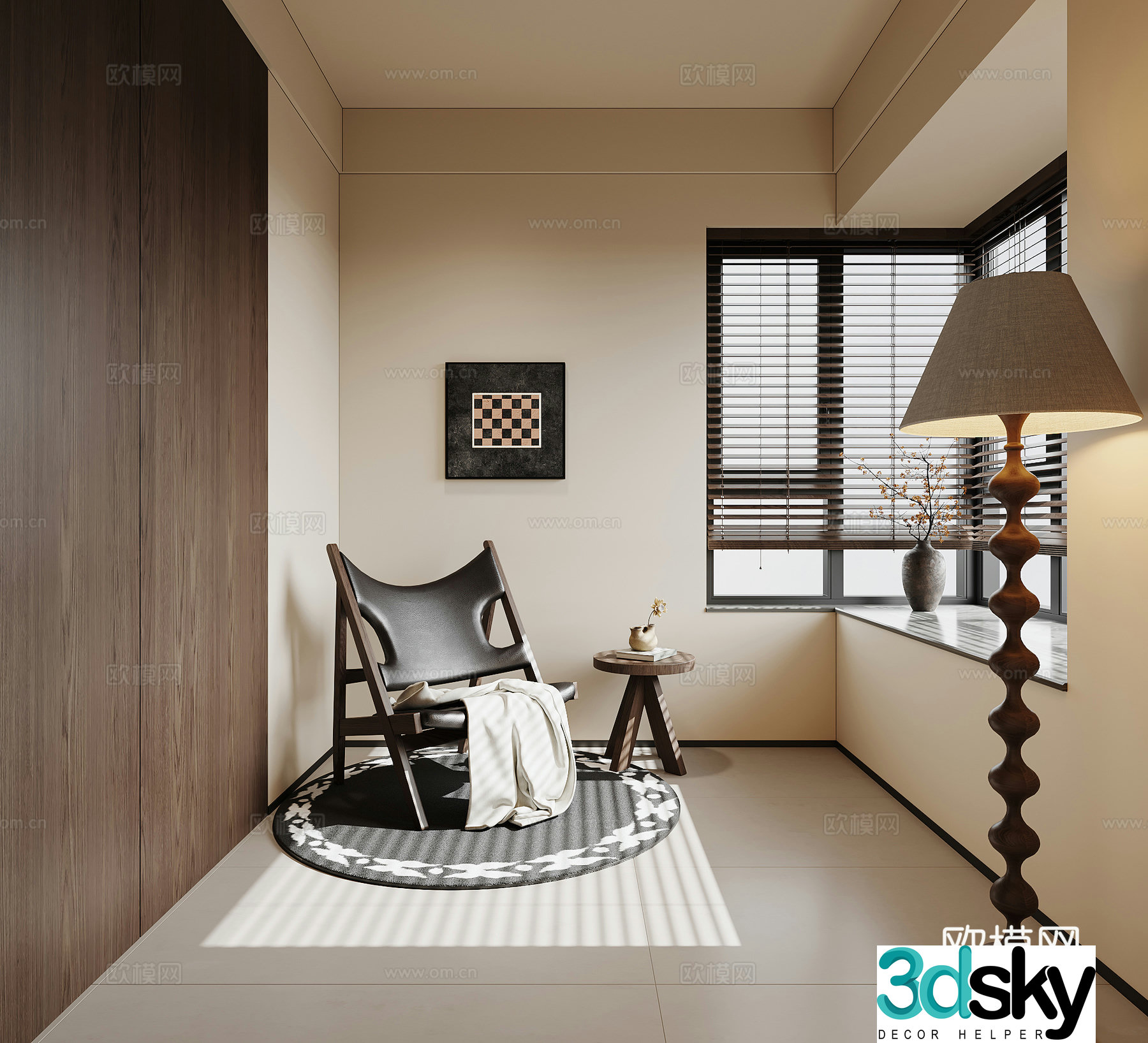 Wai Silent Casual Bedroom 3D Model