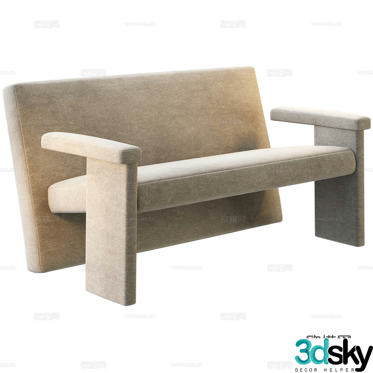La Cividina Italian minimalist sofa sofa chair lounge chair bench 3d model