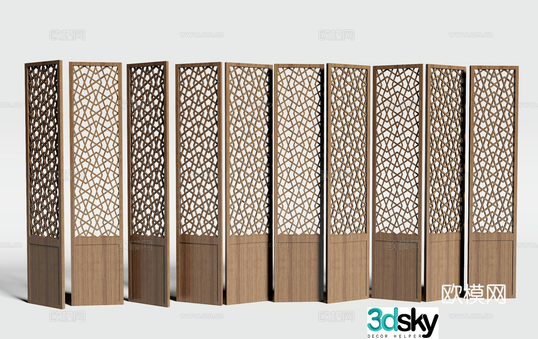New Chinese-style screen partition 3D model