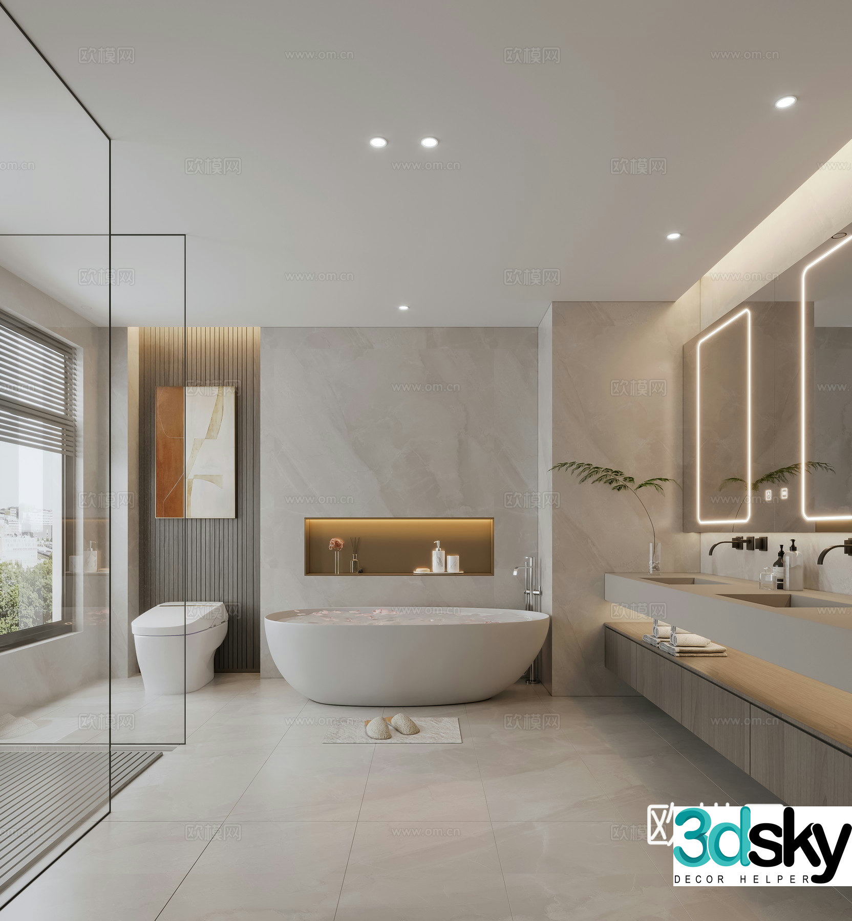 Villa bathroom 3d model