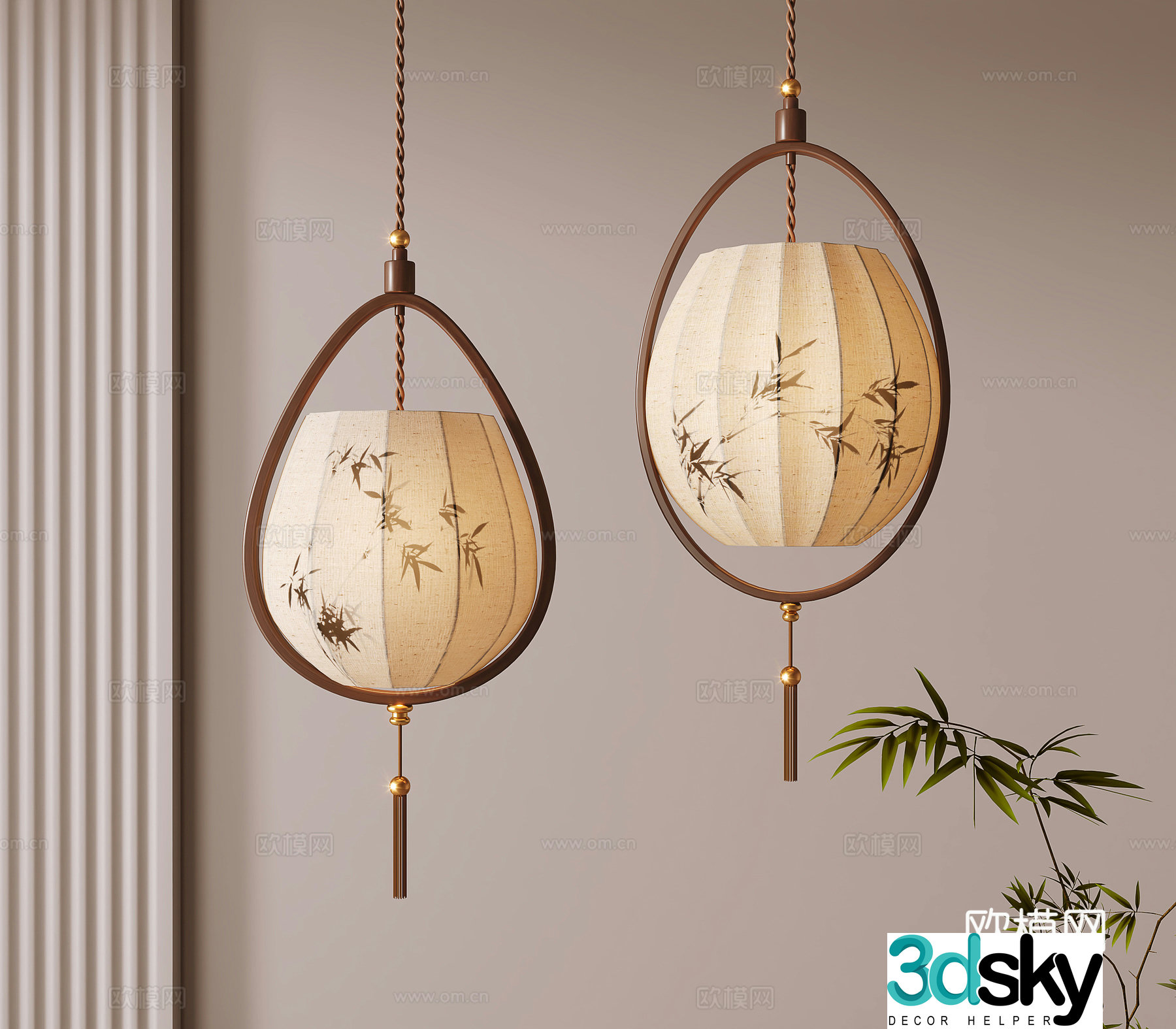 New Chinese chandelier 3D model