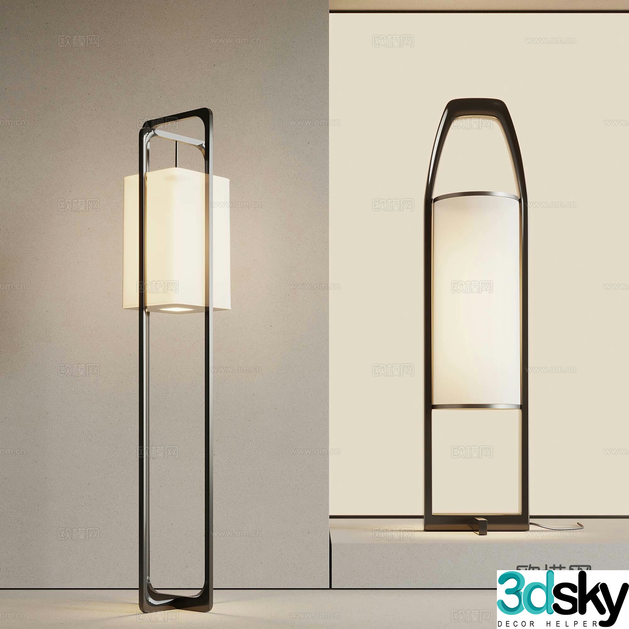 New Chinese floor lamp 3D model