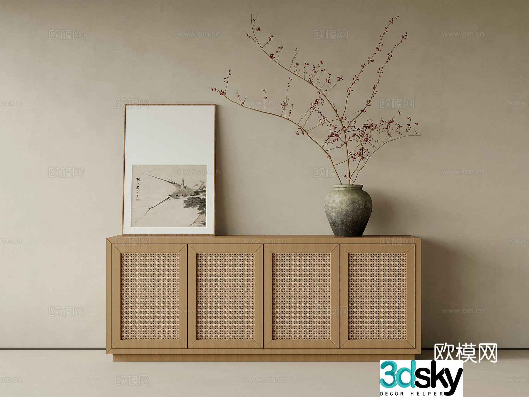 Entrance Cabinet Jijifeng Entrance Cabinet Side Cabinet Floor Cabinet Low Cabinet 3D Model
