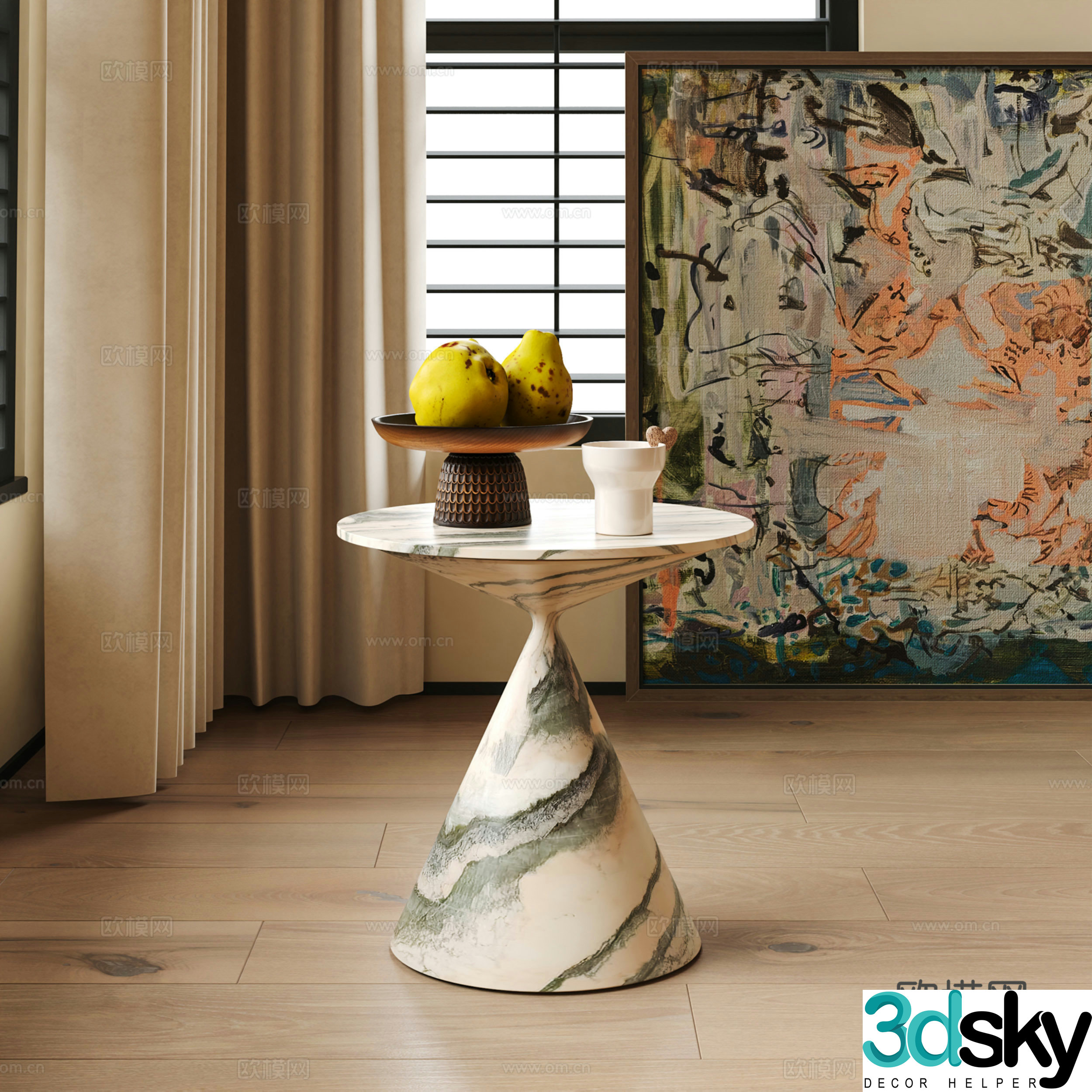 Modern Italian side table 3D model