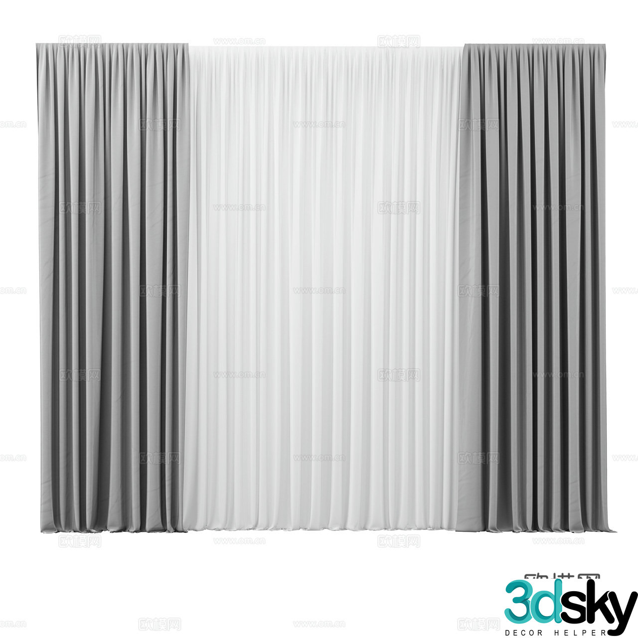 Nya Nordiska Modern Curtain Minimalist Curtain Fabric Curtain Gauze 3D Model