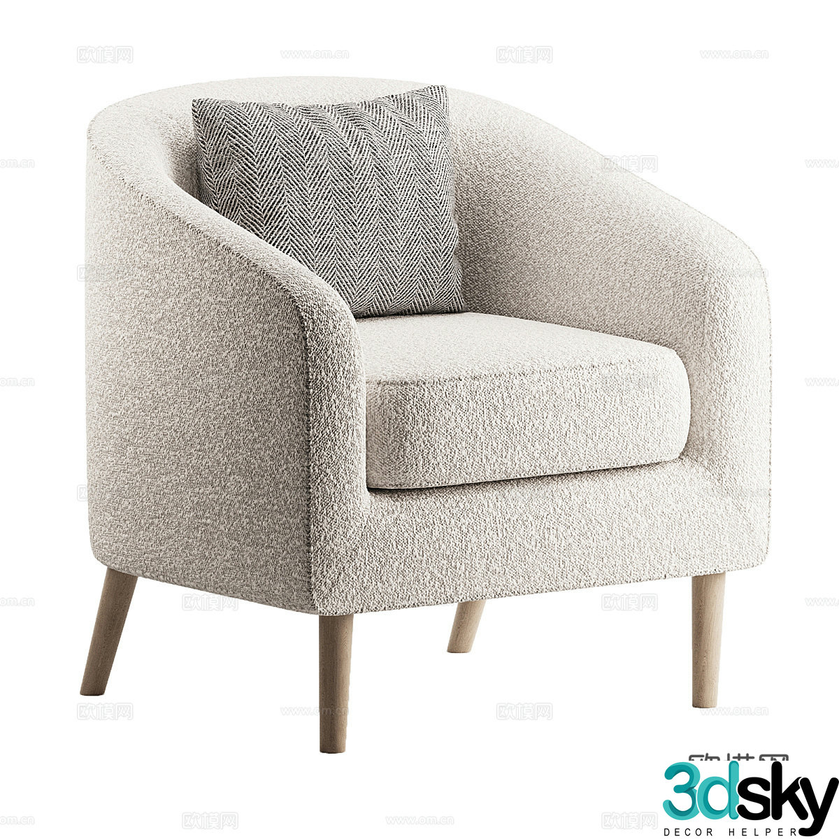 Modern Nordic art armchair 3d model