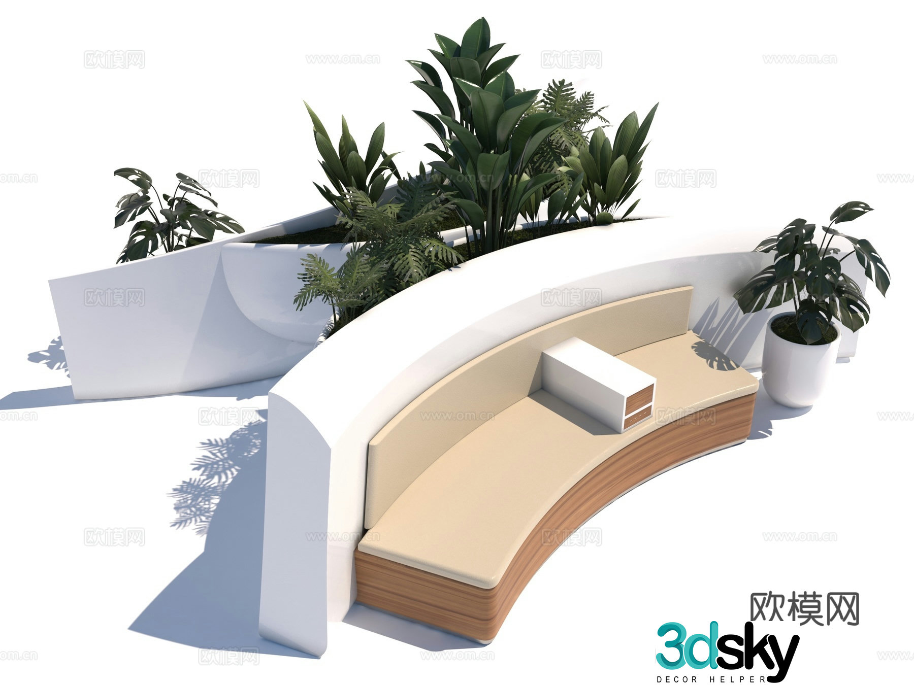 Modern style mall chair 3d model