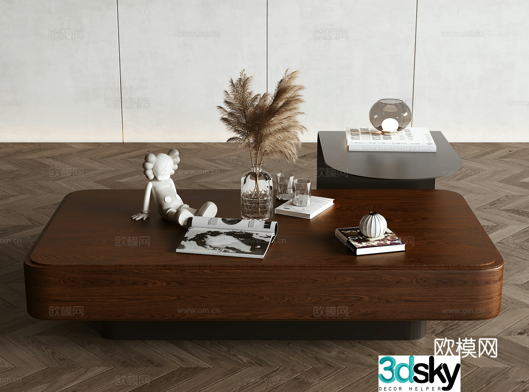 Middle-aged style coffee table 3D model