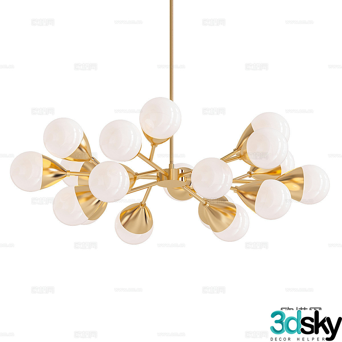 Modern light luxury decorative chandeliers 3d model