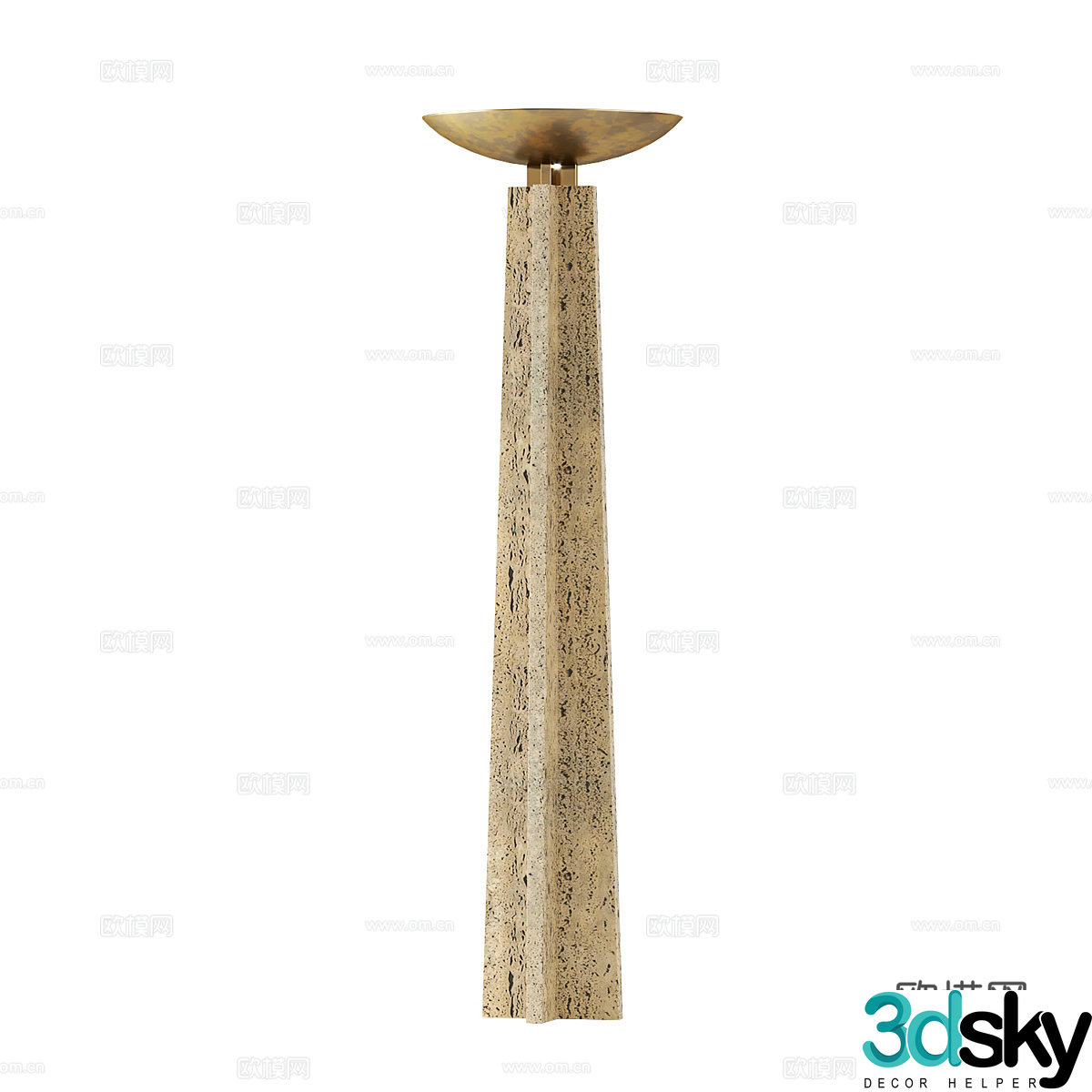 New Chinese style light luxury metal floor lamp 3D model