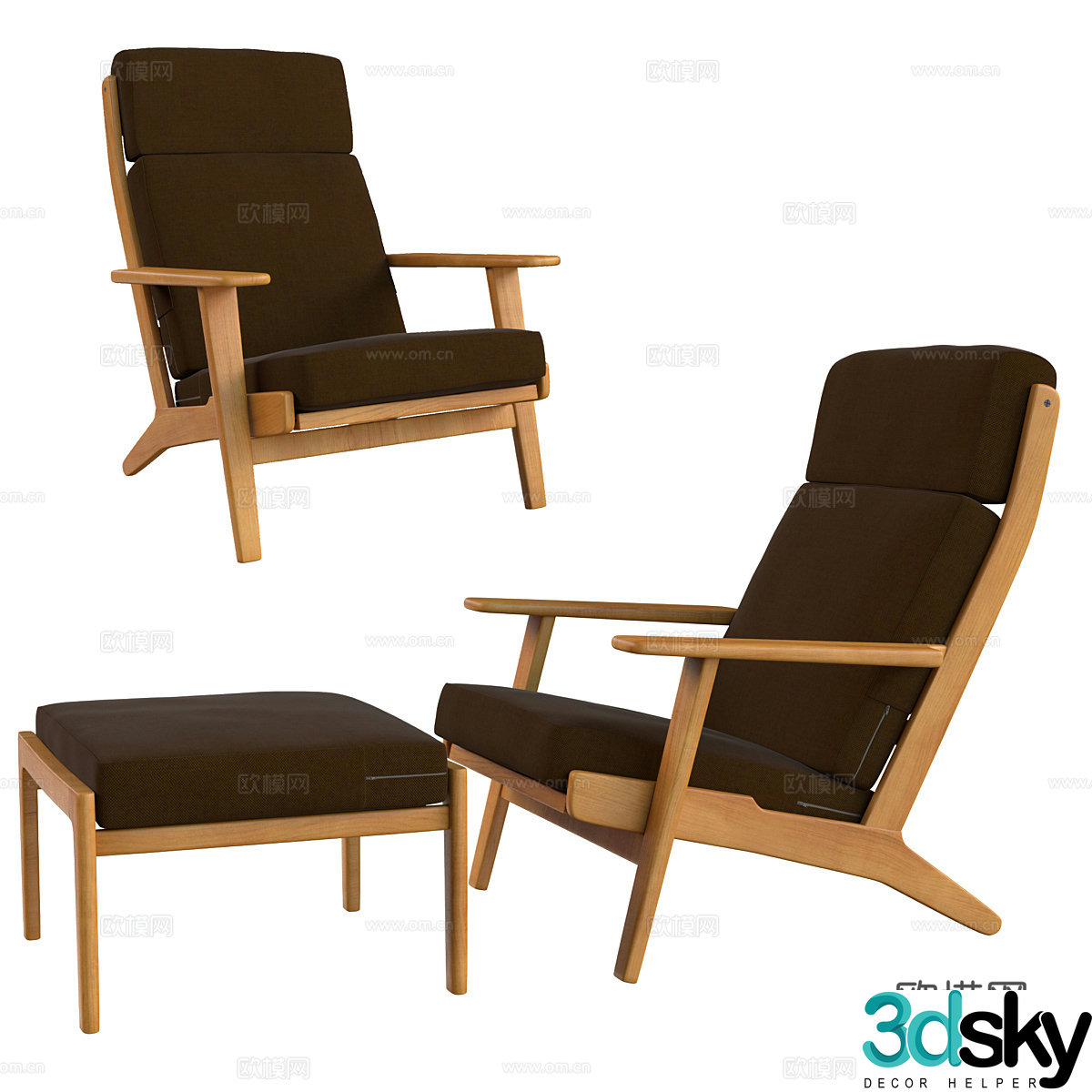 Straight sofa 3d model