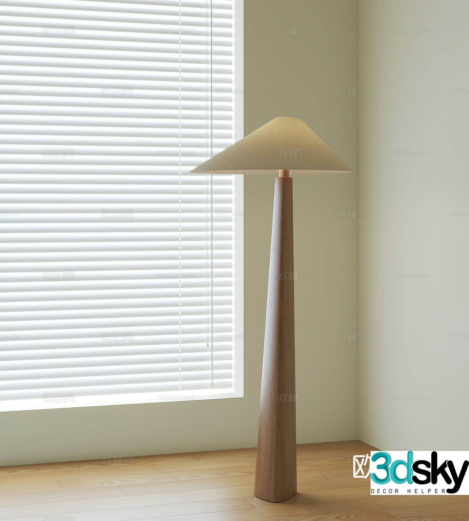 French medieval floor lamp 3d model