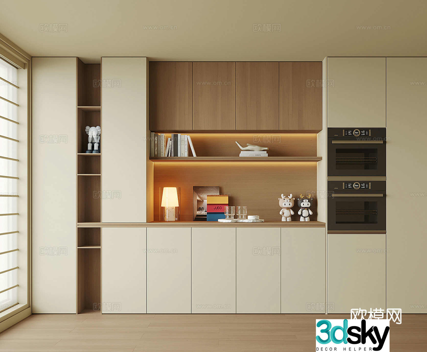 Modern wine cabinet sideboard 3D model