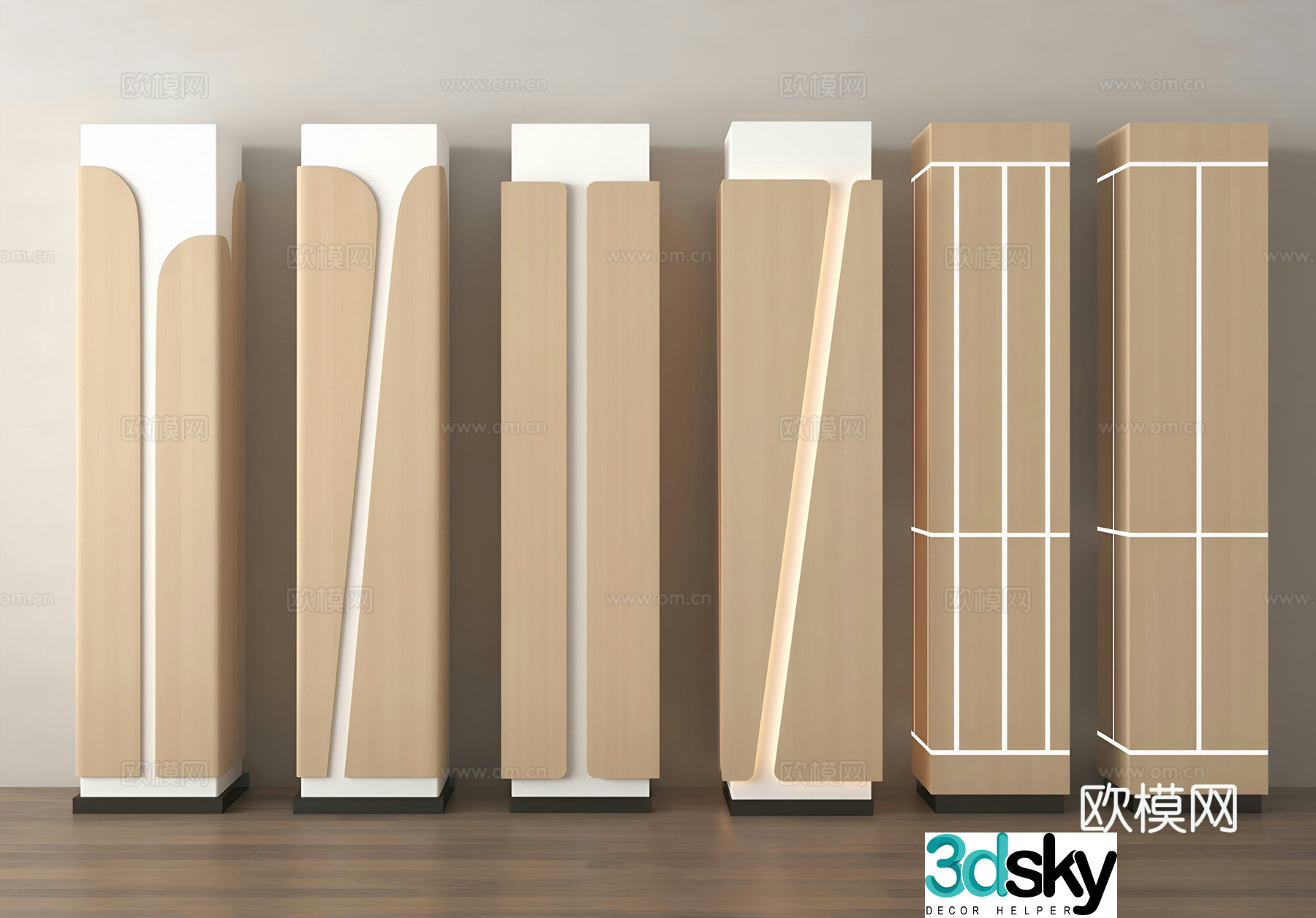 Modern columns Decorative columns 3d model