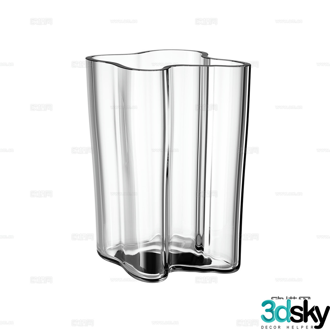 Iittala Aalto Classic Vase Glass Vase 3D Model