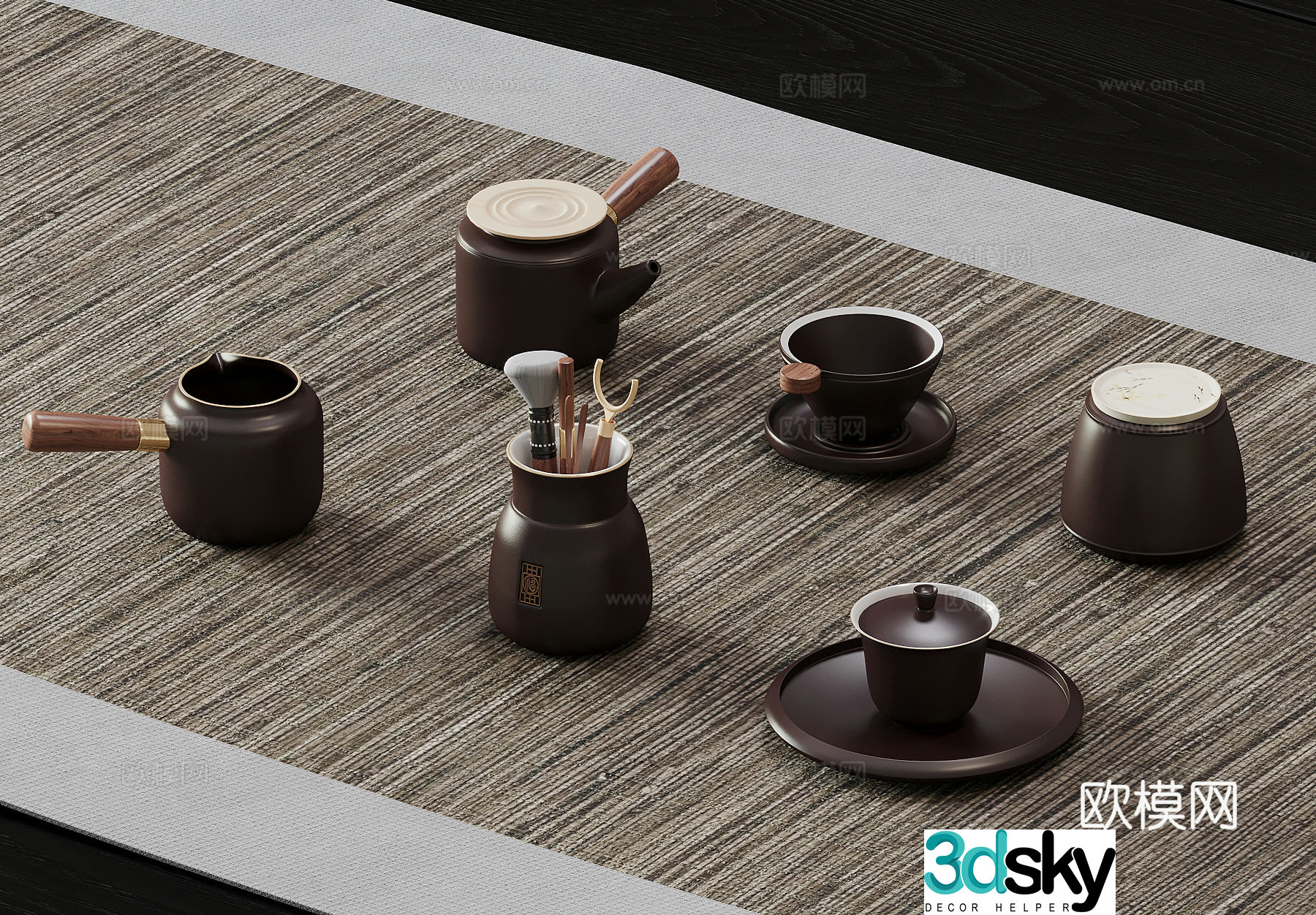 Tea set New Chinese style tea set Tea cup 3d model