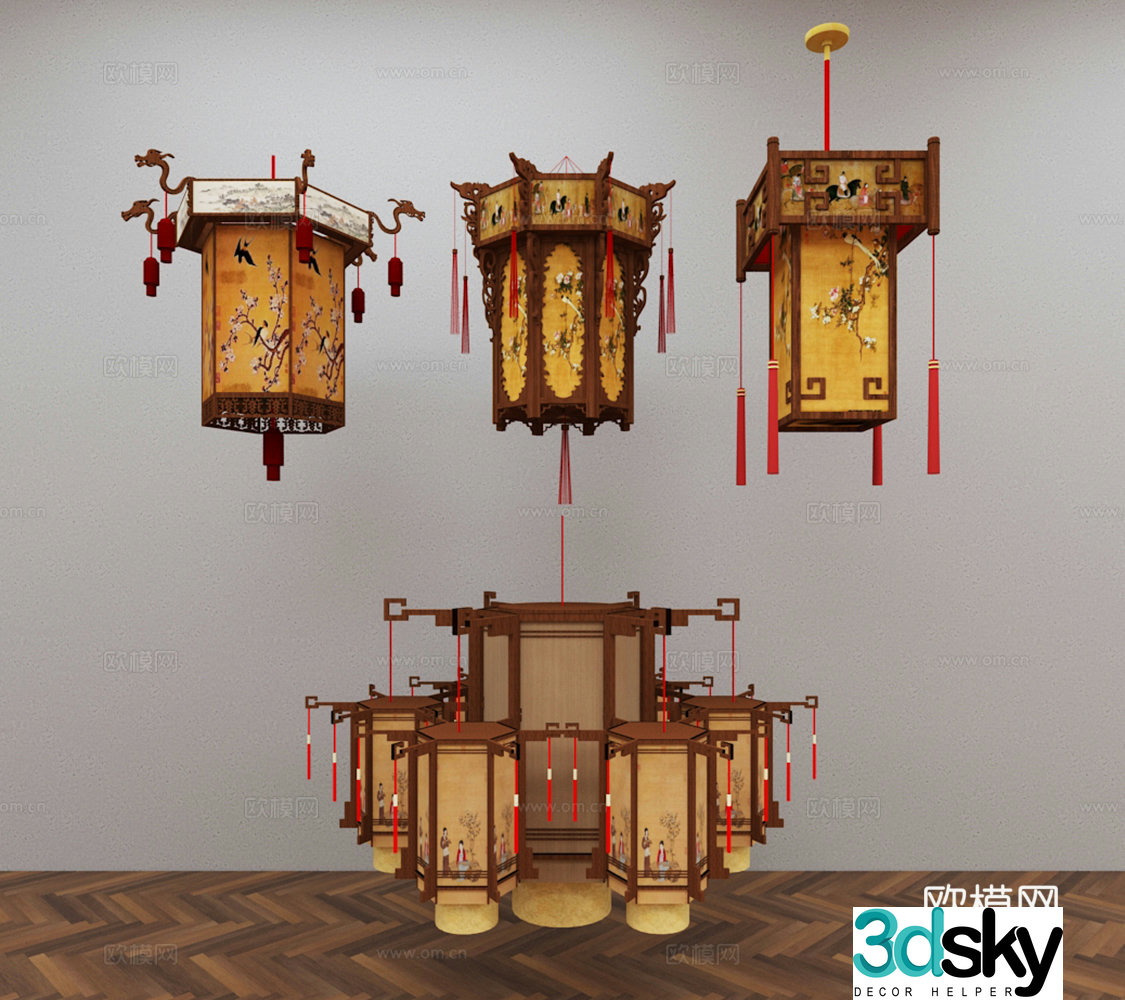 Chinese chandelier 3d model