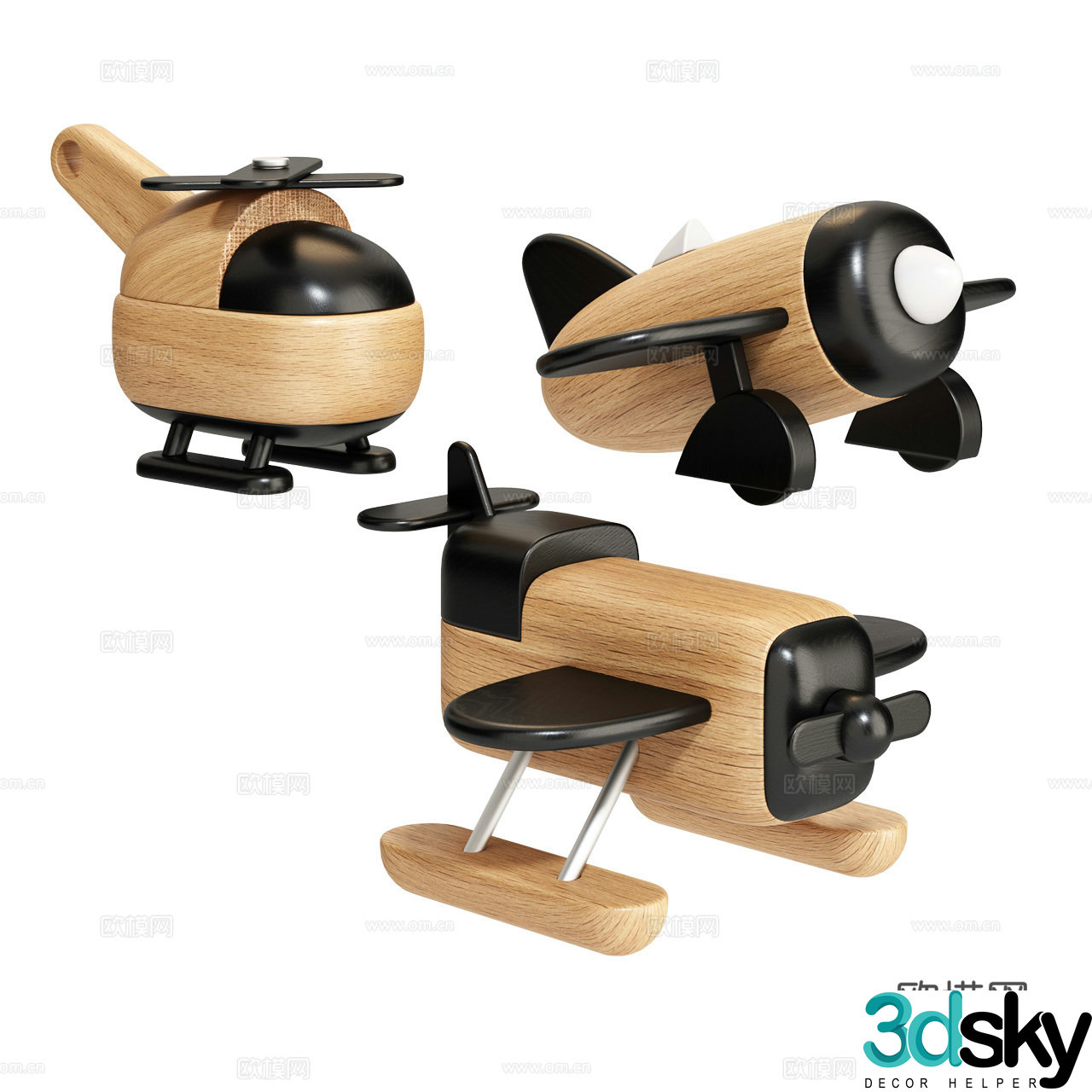S2Victor Airplane Toy Wooden Toy Children’s Toys Toys 3D Model