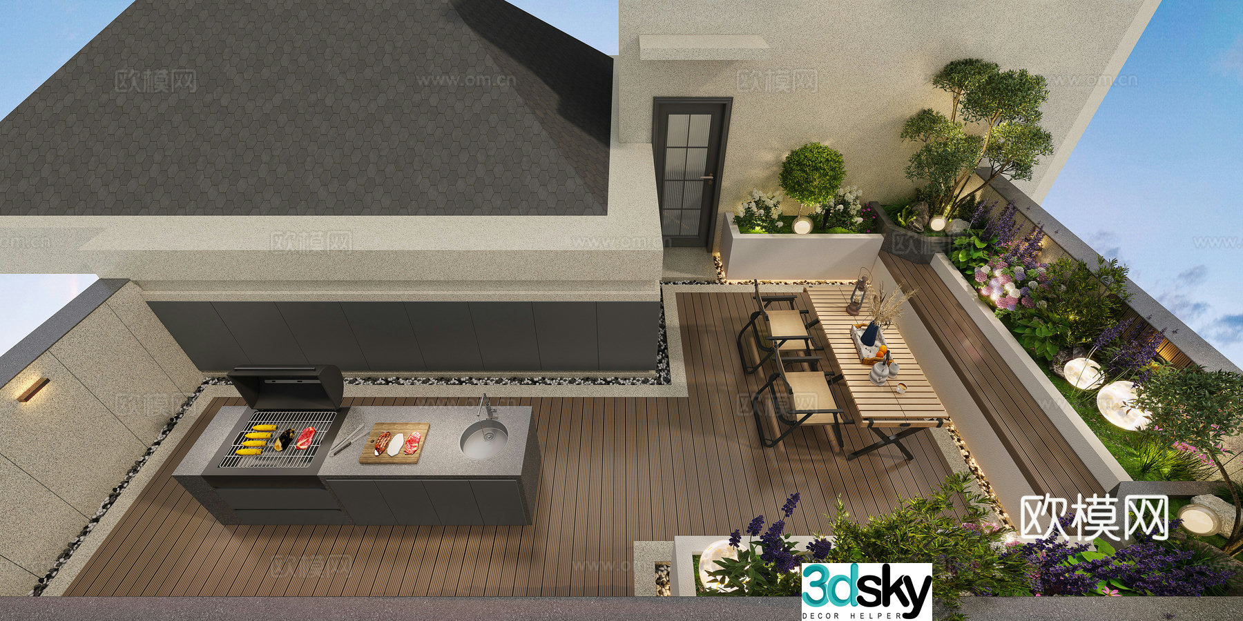 Villa terrace 3d model