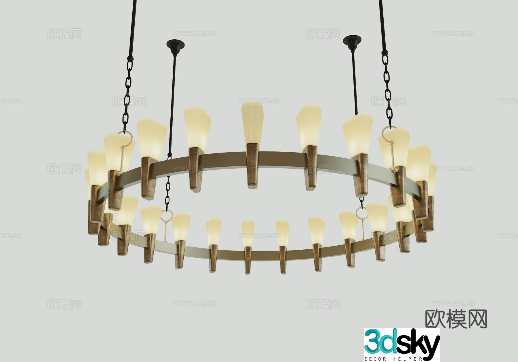 New Chinese chandelier 3D model