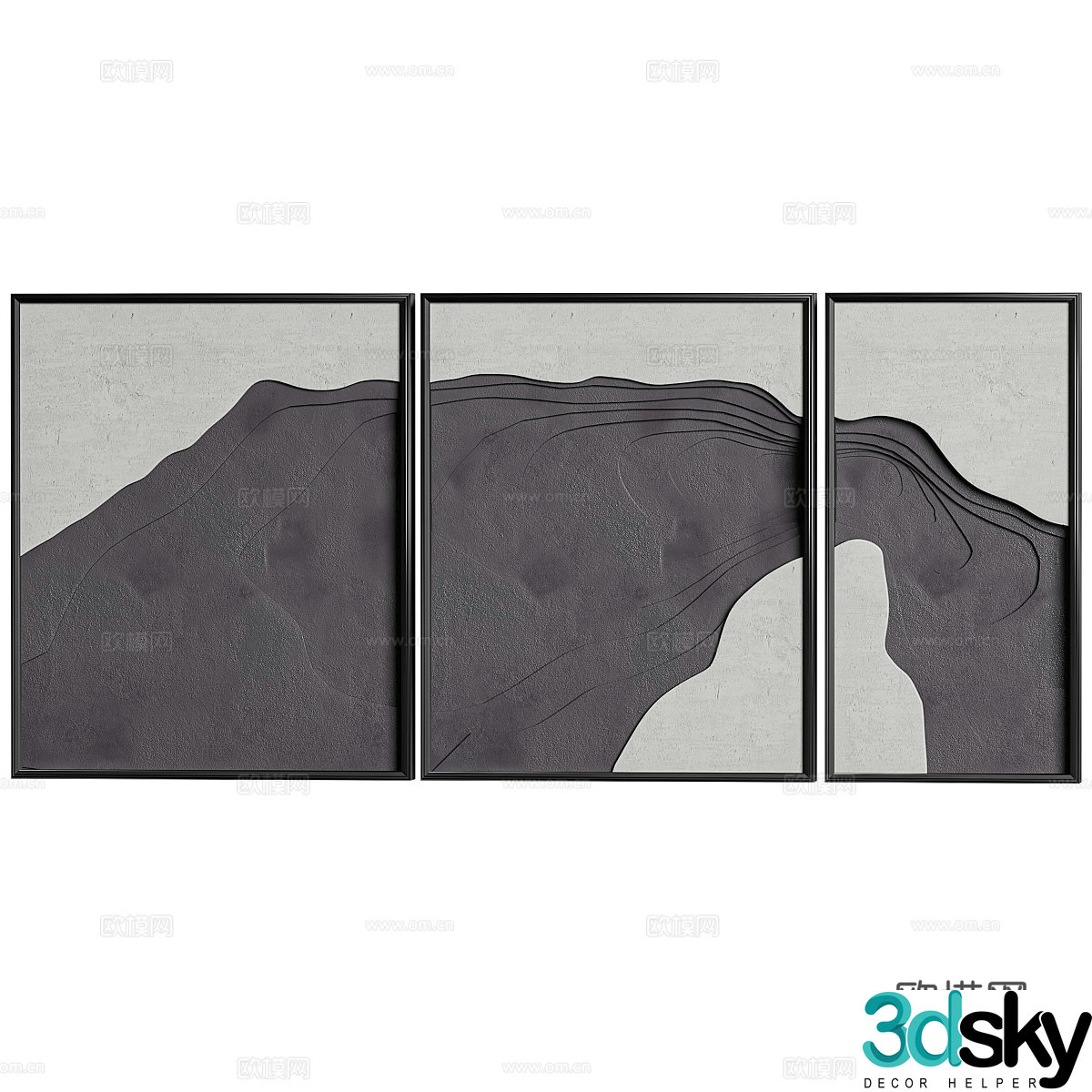 New Chinese style decorative hanging painting 3D model