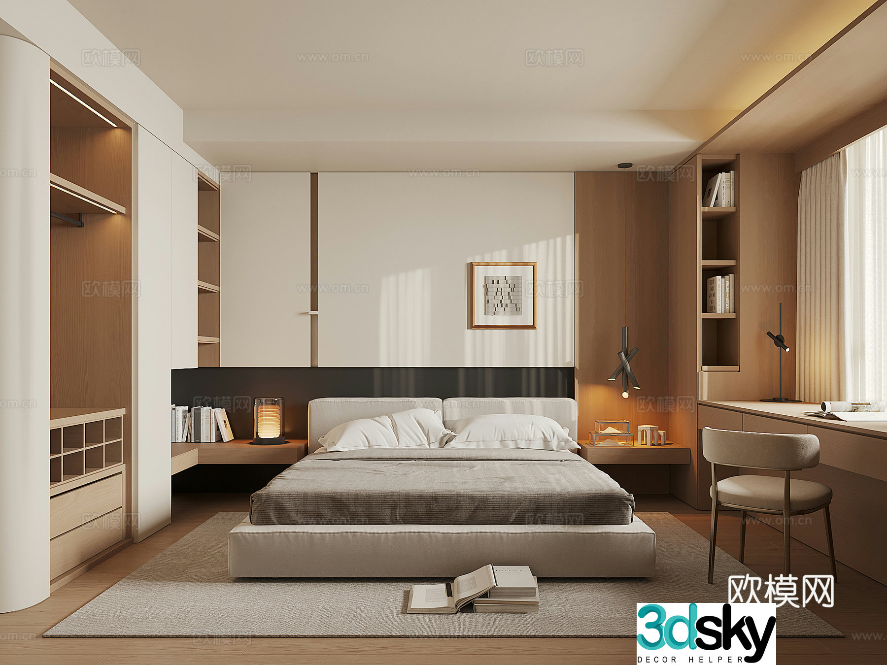 Modern home bedroom 3d model