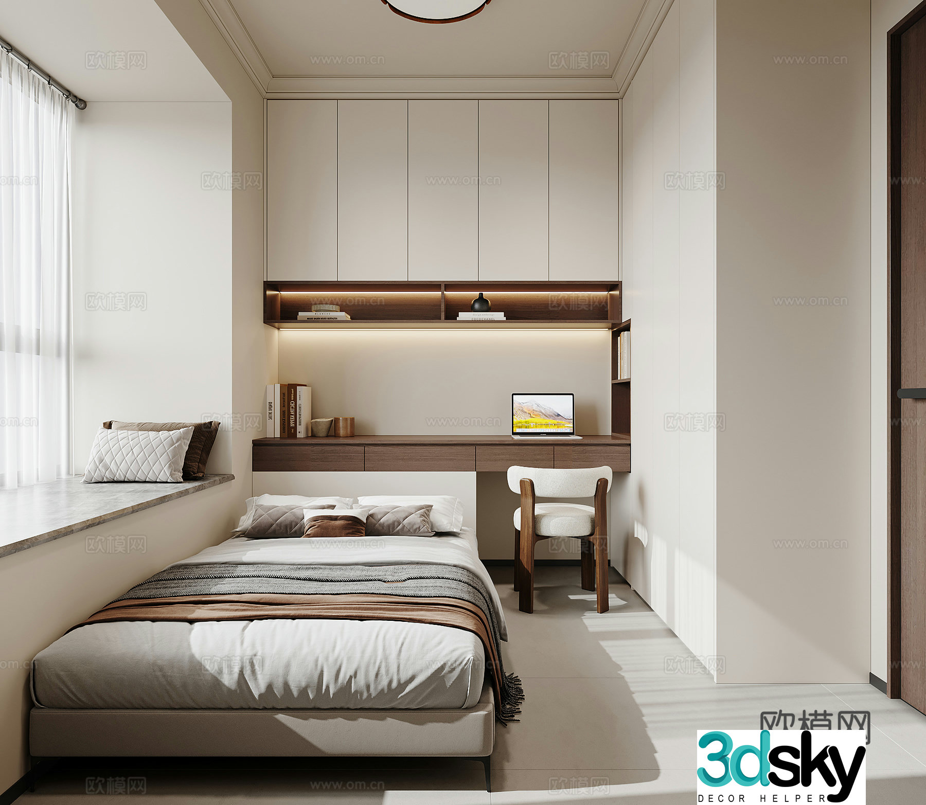 Second bedroom study room 3D model